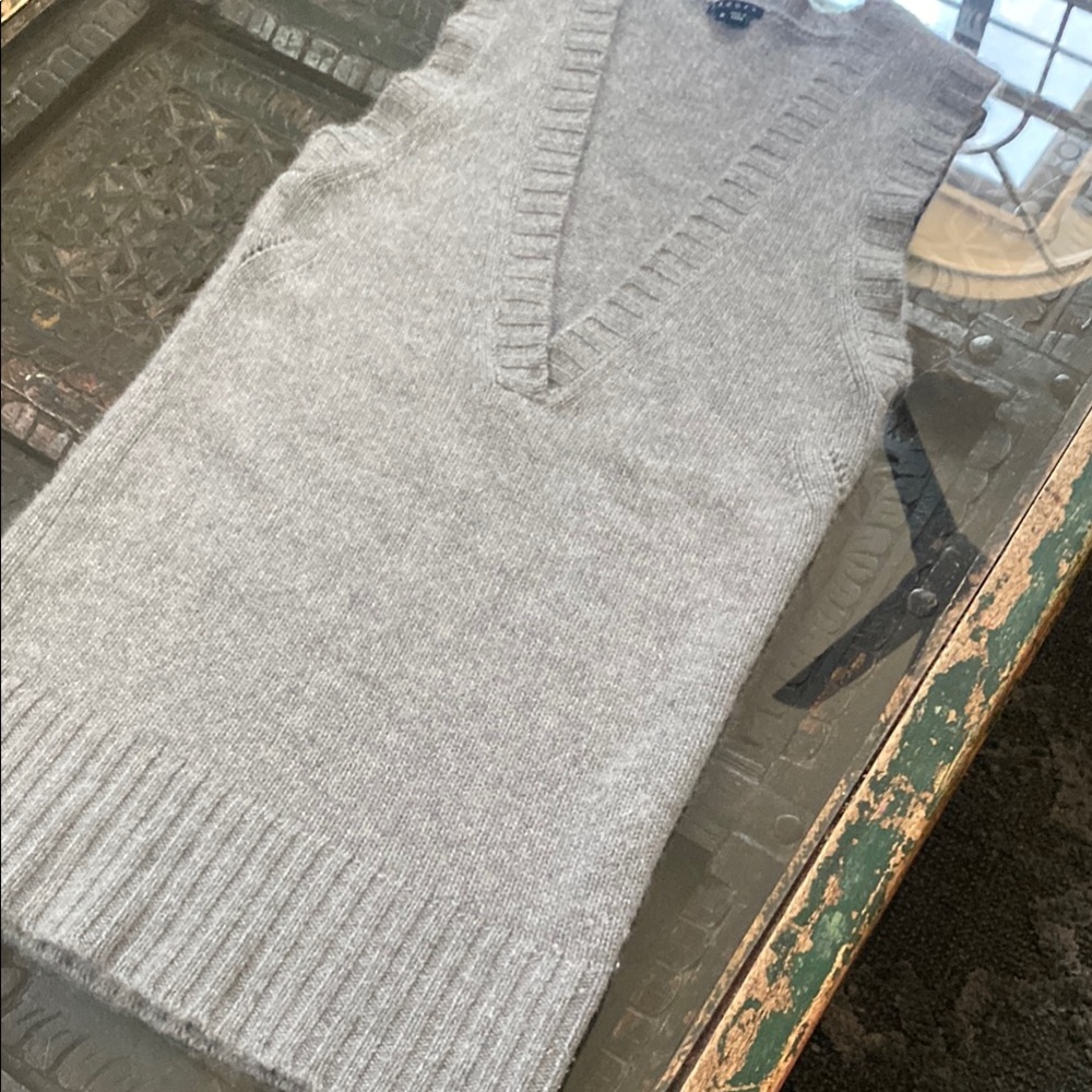 Theory Gray V-Neck Sweater